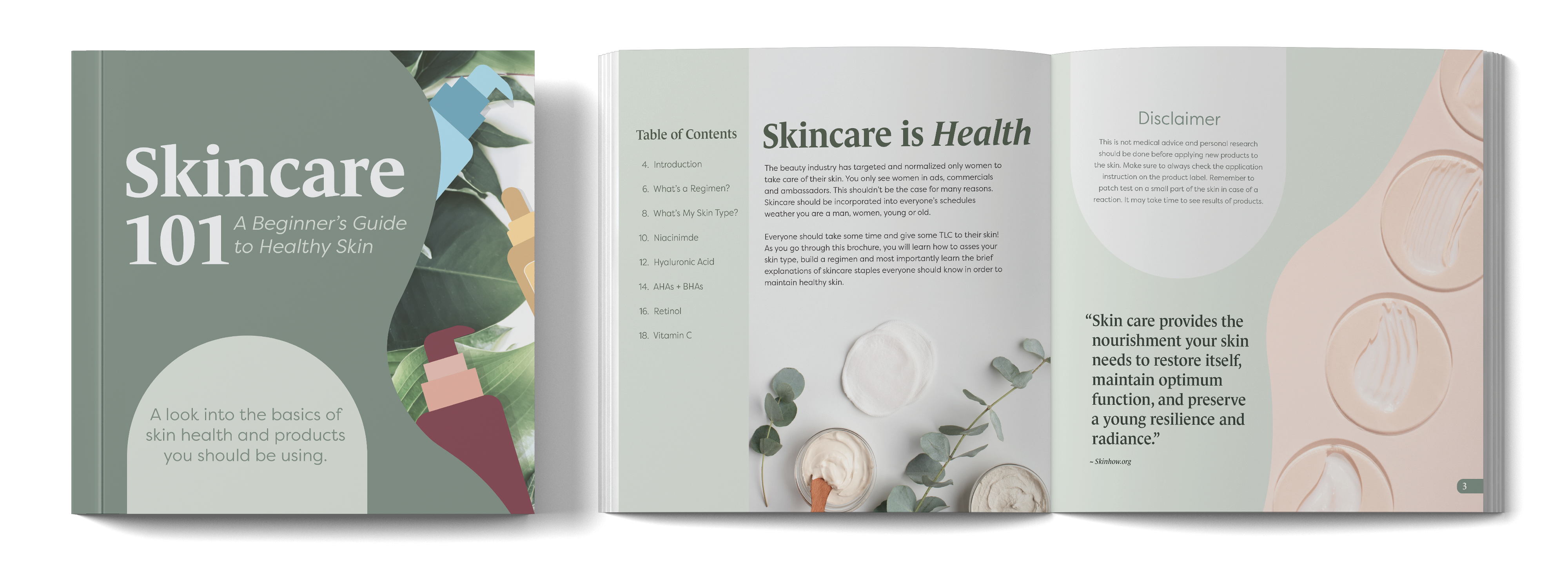 Skincare 101 brochure mockup